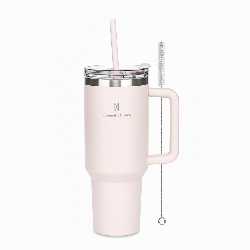 Copo Térmico Inox Portátil 1200ml/1.2L Garrafa Térmica Inoxidável com Tampa e Canudo