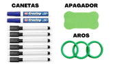 8 Canetas + 1 apagador + 3 Aros