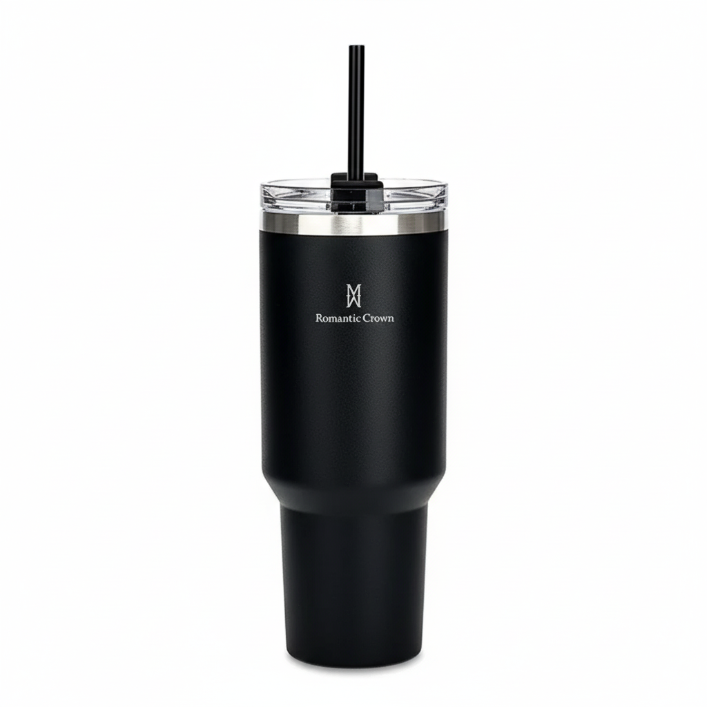 Copo Térmico Inox Portátil 1200ml/1.2L Garrafa Térmica Inoxidável com Tampa e Canudo
